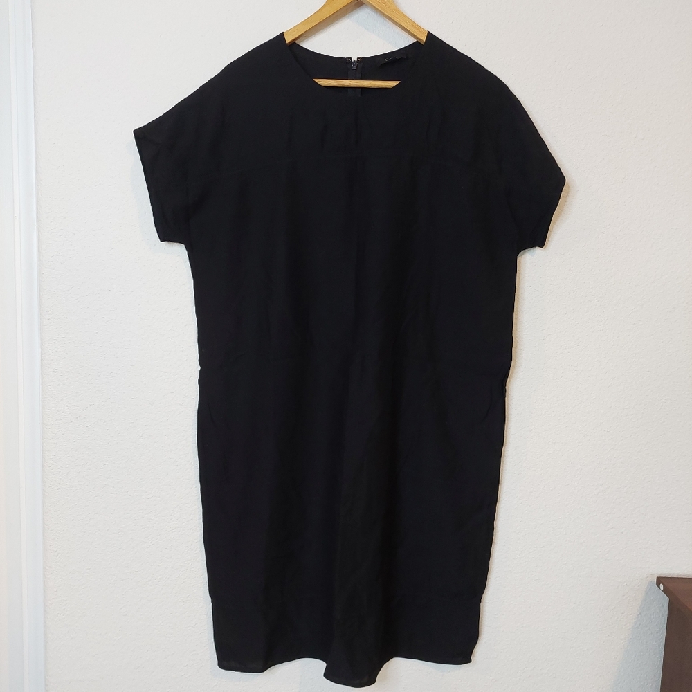 COS Boxy Short Sleeve Dress Black Women's Size 14‎ Pockets